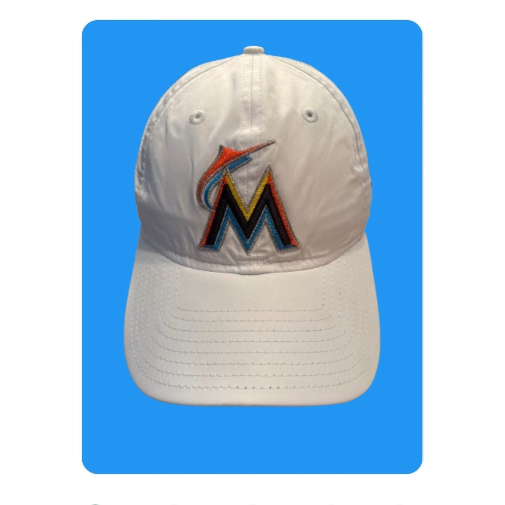 Miami Marlins Men's New‎ Era 9TWENTY White Mesh Back Adjustable Hat